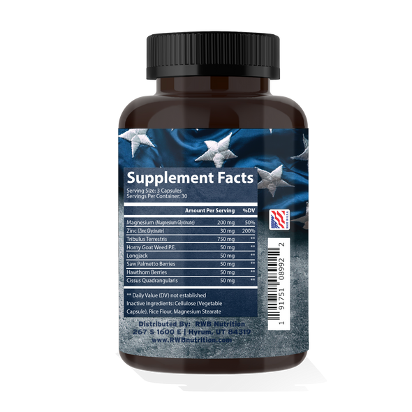 RWB Testosterone Support (Steroid Free) 90ct